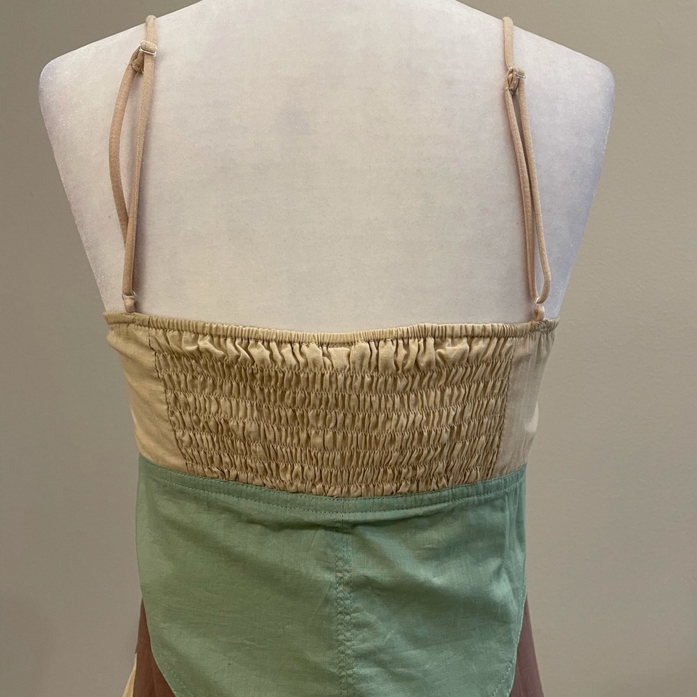 Mint, brown and tan chevron cotton midi dress - Picture 6 of 8